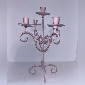 Vintage Powder Pink Candle Holder
